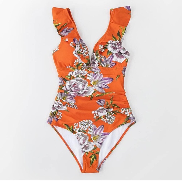 swimsuit Other - Women One Piece Swimsuit Tummy Control Bathing Suit Ruffled VNeck Swimwear NWT M